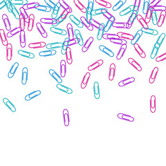 Stationary paperclips isolated on white background