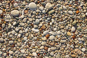 texture of small sea pebbles and stones