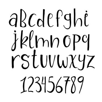 Hand Drawn Font. Vector Alphabet 