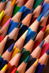 Fototapeta premium Bright sharp pencils are ready for drawing