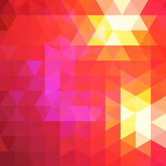 Background of red, orange geometric shapes. Abstract triangle geometrical background. Mosaic pattern. Vector EPS 10. Vector illustration