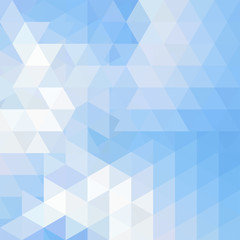 Background of pastel blue, white geometric shapes. Abstract triangle geometrical background. Mosaic pattern. Vector EPS 10. Vector illustration