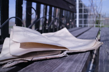 the book on the bench