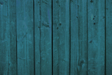 Old turquoise plank wall background