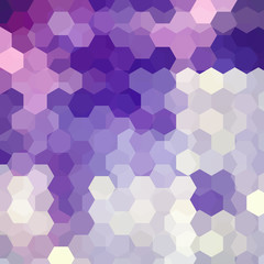 Background made of purple, violet, white hexagons. Square composition with geometric shapes. Eps 10
