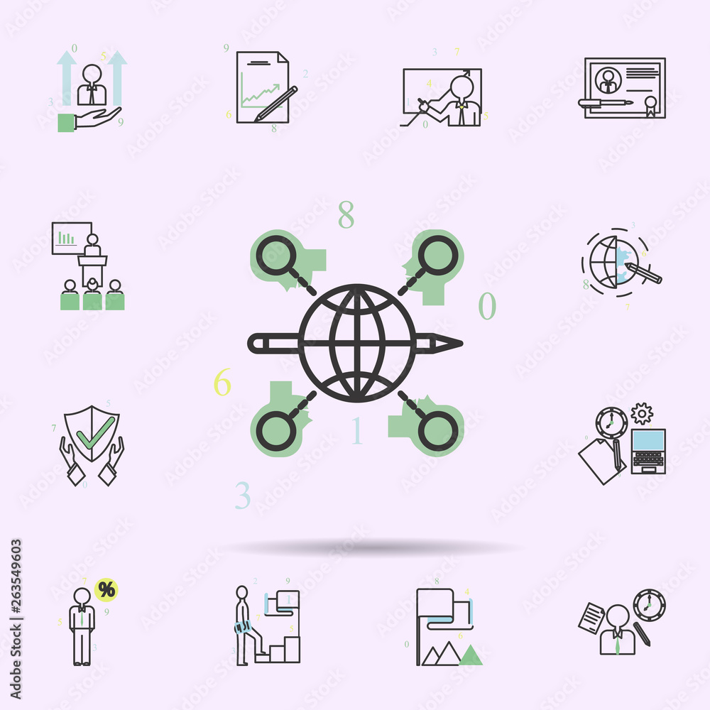 Poster connect network colored icon. business icons universal set for web and mobile