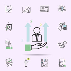 Learn employee colored icon. business icons universal set for web and mobile
