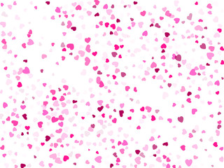 Hearts confetti flying vector background graphic design.