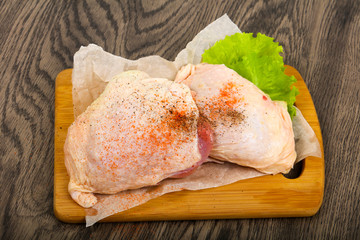 Raw chicken thigh