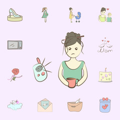 Tired mom icon. mother icons universal set for web and mobile