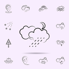 Cloud, rain, moon icon. Weather icons universal set for web and mobile