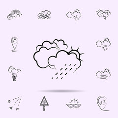 Cloud, rain, sun icon. Weather icons universal set for web and mobile