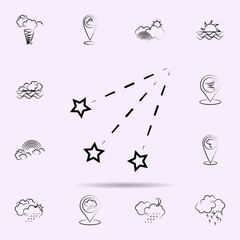 Stars,, falling star icon. Weather icons universal set for web and mobile