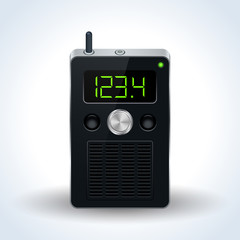 Obraz premium Radio receiver realistic vector icon