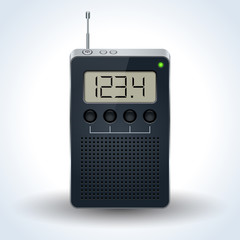 Radio receiver realistic vector icon