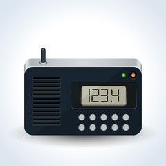 Radio receiver realistic vector icon
