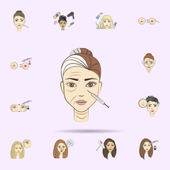 antiaging botox colored icon. Beauty, anti-aging icons universal set for web and mobile