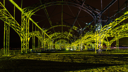 Light show with laser beams and projections