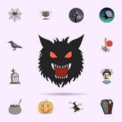 wolf man colored icon. Halloween icons universal set for web and mobile