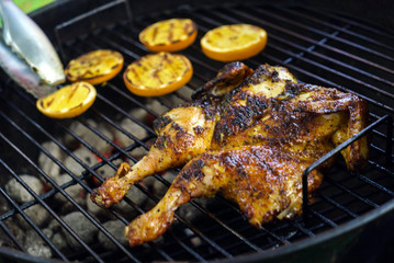 grilled chicken on the grill