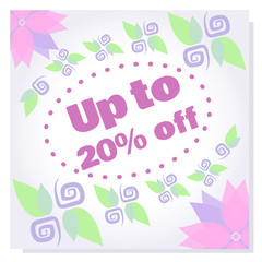 Spring Sale vector banner.