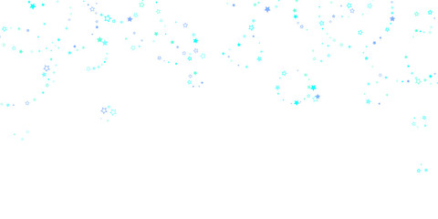 Blue, cyan, turquoise glitter stars confetti