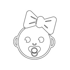 happy little girl, web icon. Element of Baby for mobile concept and web apps icon. Outline, thin line icon for website design and development, app development