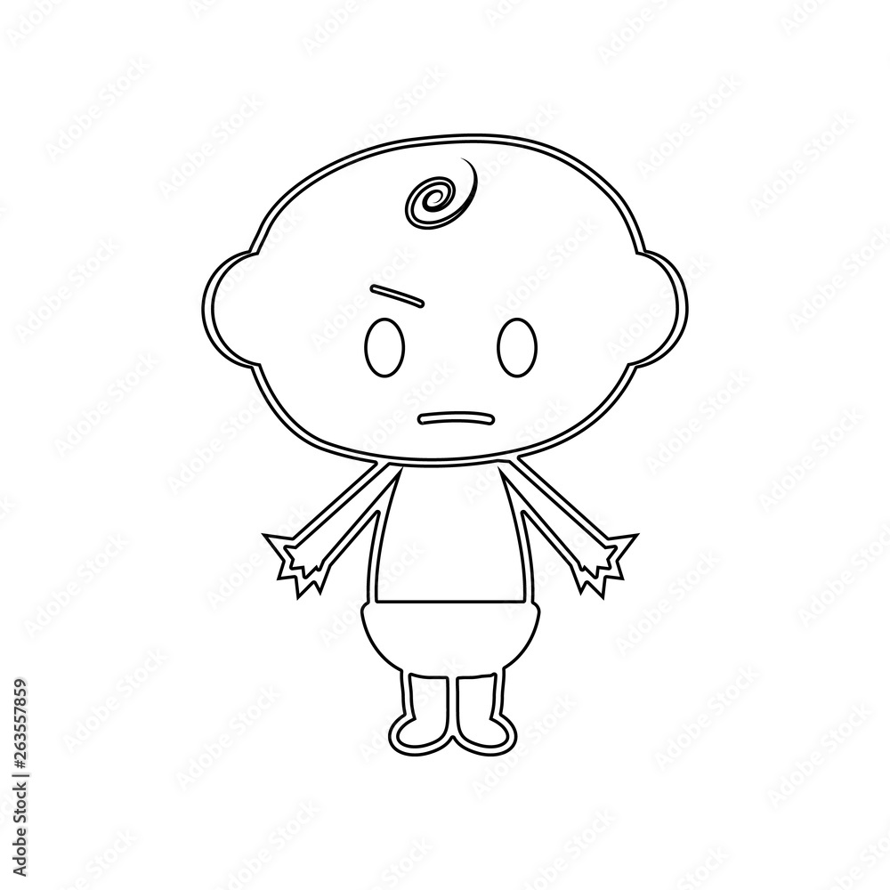 Poster little boy angry icon. element of baby for mobile concept and web apps icon. outline, thin line icon