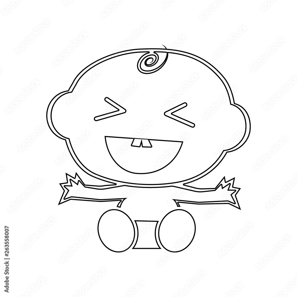 Poster baby boy laughing icon. element of baby for mobile concept and web apps icon. outline, thin line ico