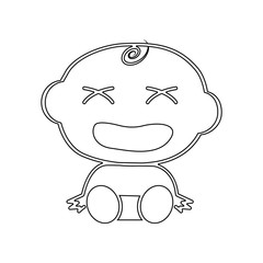 baby boy dissatisfied icon. Element of Baby for mobile concept and web apps icon. Outline, thin line icon for website design and development, app development