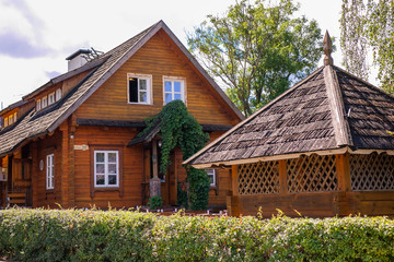 Trakai Historical National Park, UNESCO world heritage. Trakai Peninsula Castle, popular tourist place on hill between southern Lake Galvė and Lake Luka. Calm Baltic relaxation