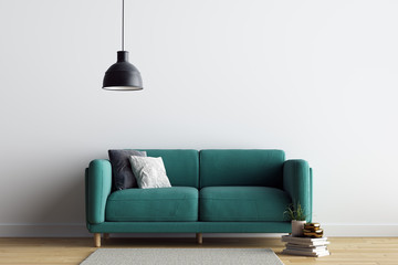 Fototapeta na wymiar Modern White Living Room with Furniture