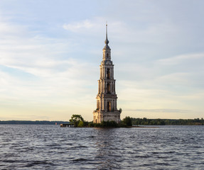 Flooded bell tower in Kalyazin