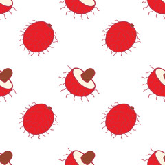 Fruit rambutan seamless pattern