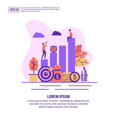 Vector illustration concept of return on investment. Modern illustration conceptual for banner, flyer, promotion, marketing material, online advertising, business presentation