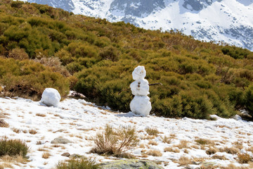 snowman on a mountain