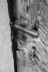 Church door latch and key detail