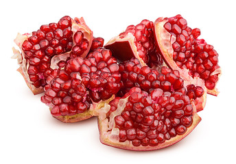 pomegranate isolated on white background, full depth of field, clipping path