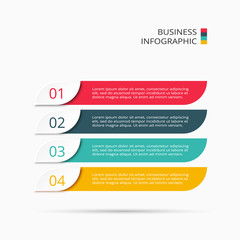 Abstract arrows of graph, diagram with 4 steps, options, parts or processes. Vector business template for presentation.