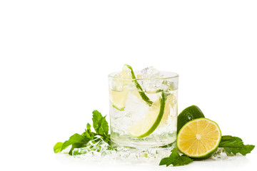Moscow Mule Cocktail Isolated on White Background. A Moscow mule is a cocktail made with vodka,...