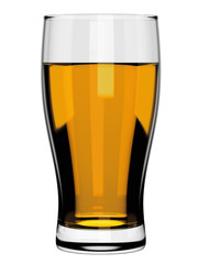 Beer in long glass.
