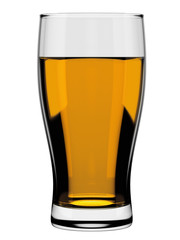 Beer in long glass.
