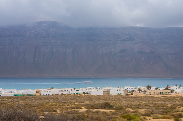 Fototapeta na wymiar Landscape of Caleta de Sebo, La Graciosa island