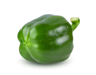 Green pepper full depth of field on white background