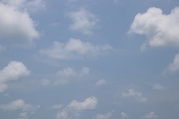 Fluffy Cloud , Cumulus , on the Clear Blue Sky, Summer Holidays