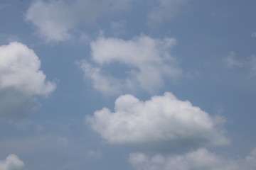 Fluffy Cloud , Cumulus , on the Clear Blue Sky, Summer Holidays