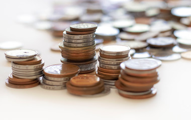 Brazilian Currency - Money coins in a white background