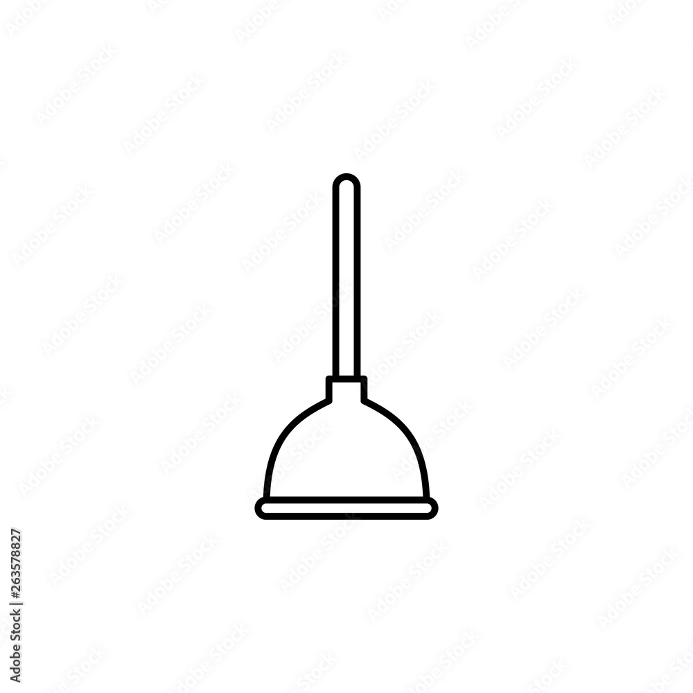 Aufkleber plunger icon. element of plumbering icon. thin line icon for website design and development, app dev