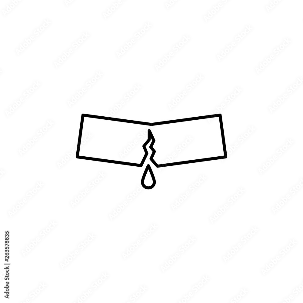 Poster water leak icon. element of plumbering icon. thin line icon for website design and development, app 