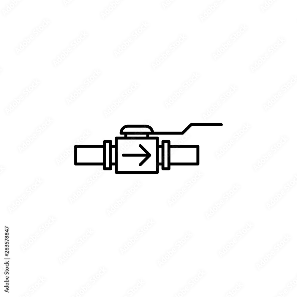 Poster water flow in pipe icon. element of plumbering icon. thin line icon for website design and developme
